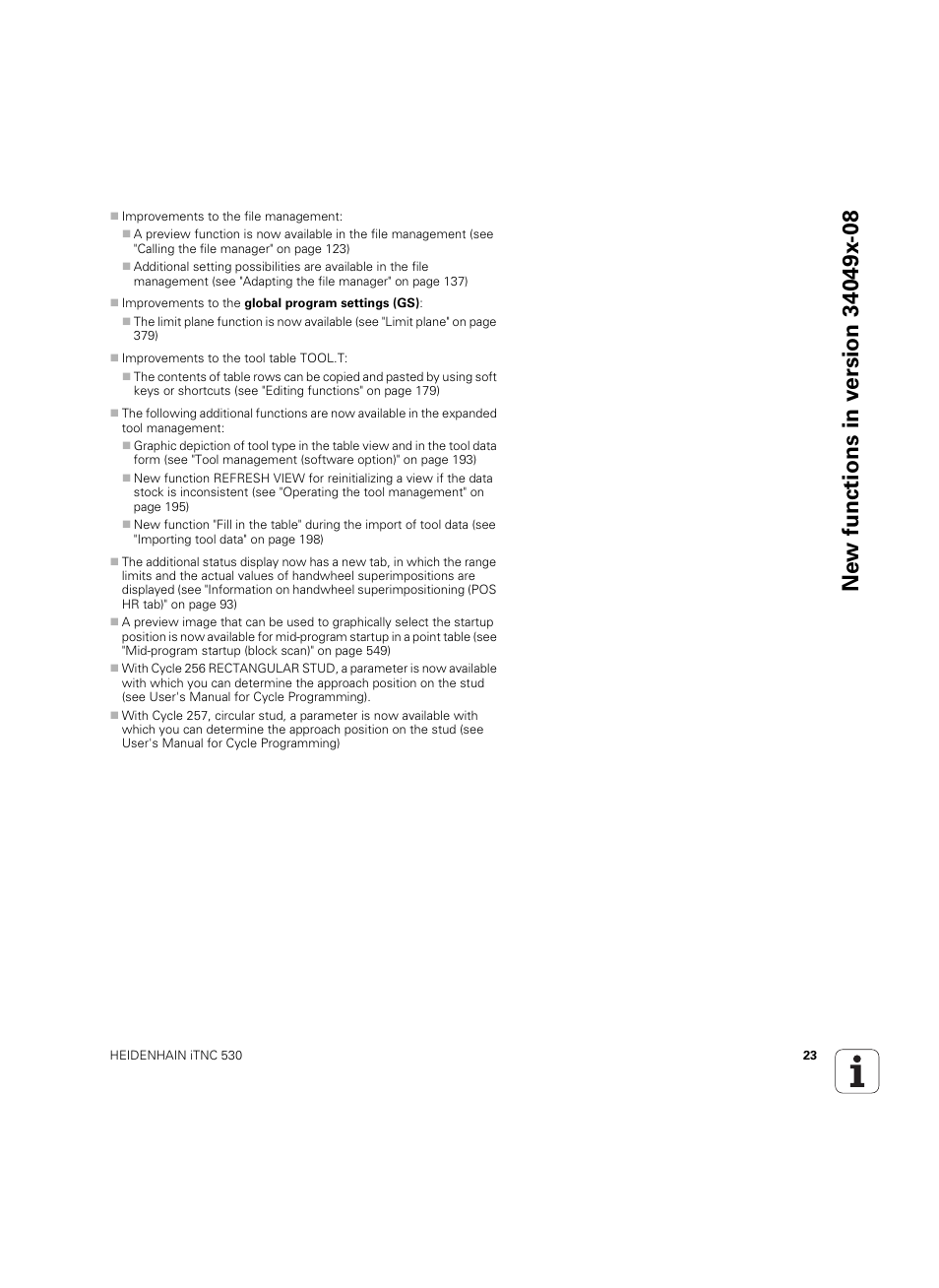 HEIDENHAIN iTNC 530 (34049x-08) ISO programming User Manual | Page 23 / 654