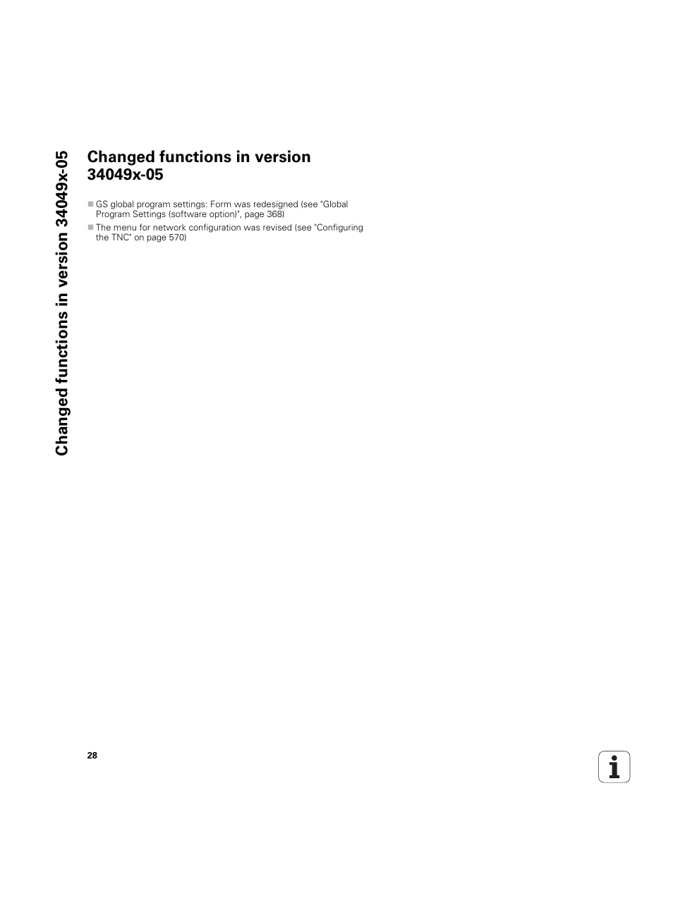 Changed functions in version 34049x-05 | HEIDENHAIN iTNC 530 (34049x-08) ISO programming User Manual | Page 28 / 654