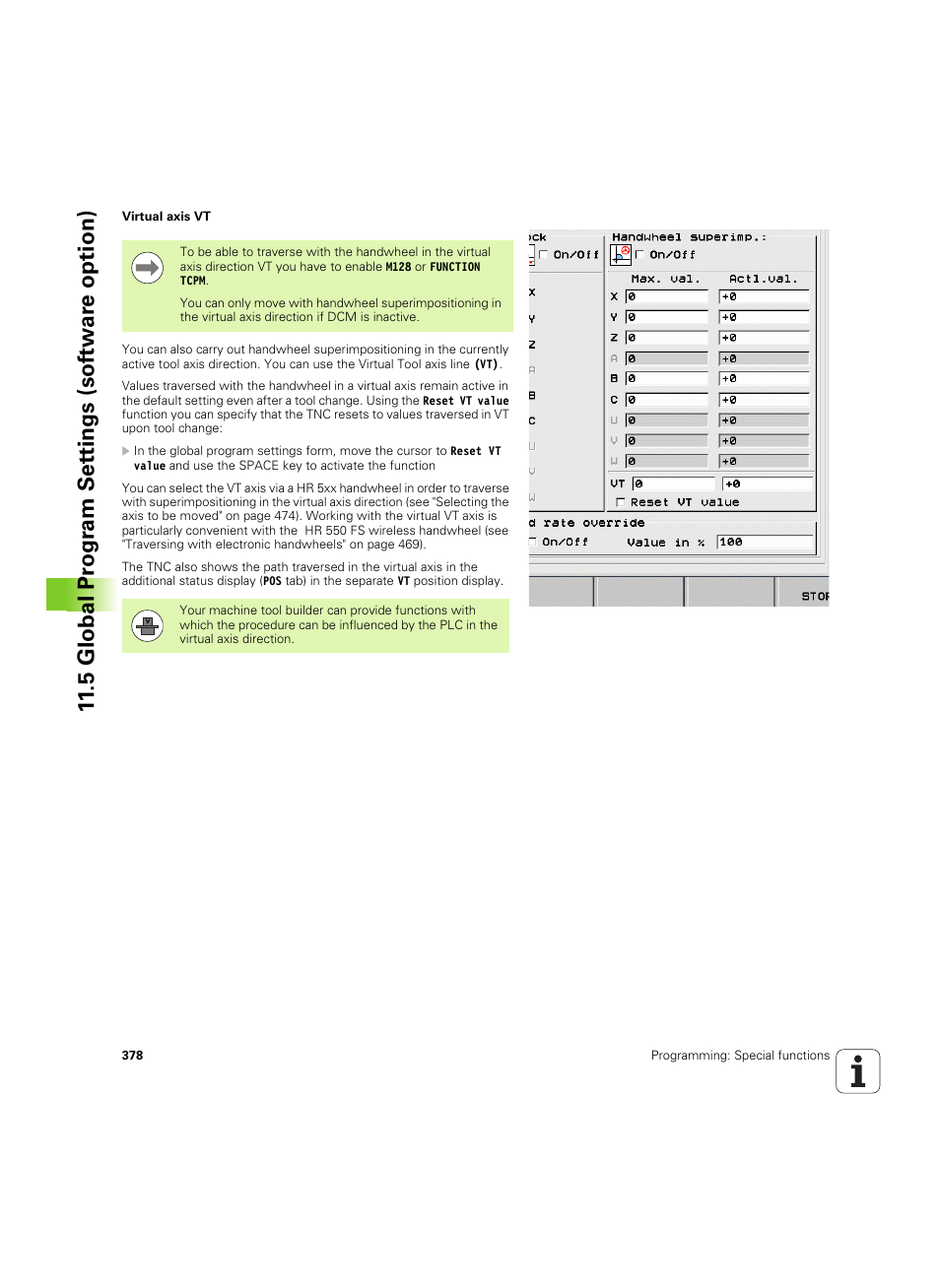 5 global pr ogr am set tings (sof tw ar e option) | HEIDENHAIN iTNC 530 (34049x-08) ISO programming User Manual | Page 378 / 654