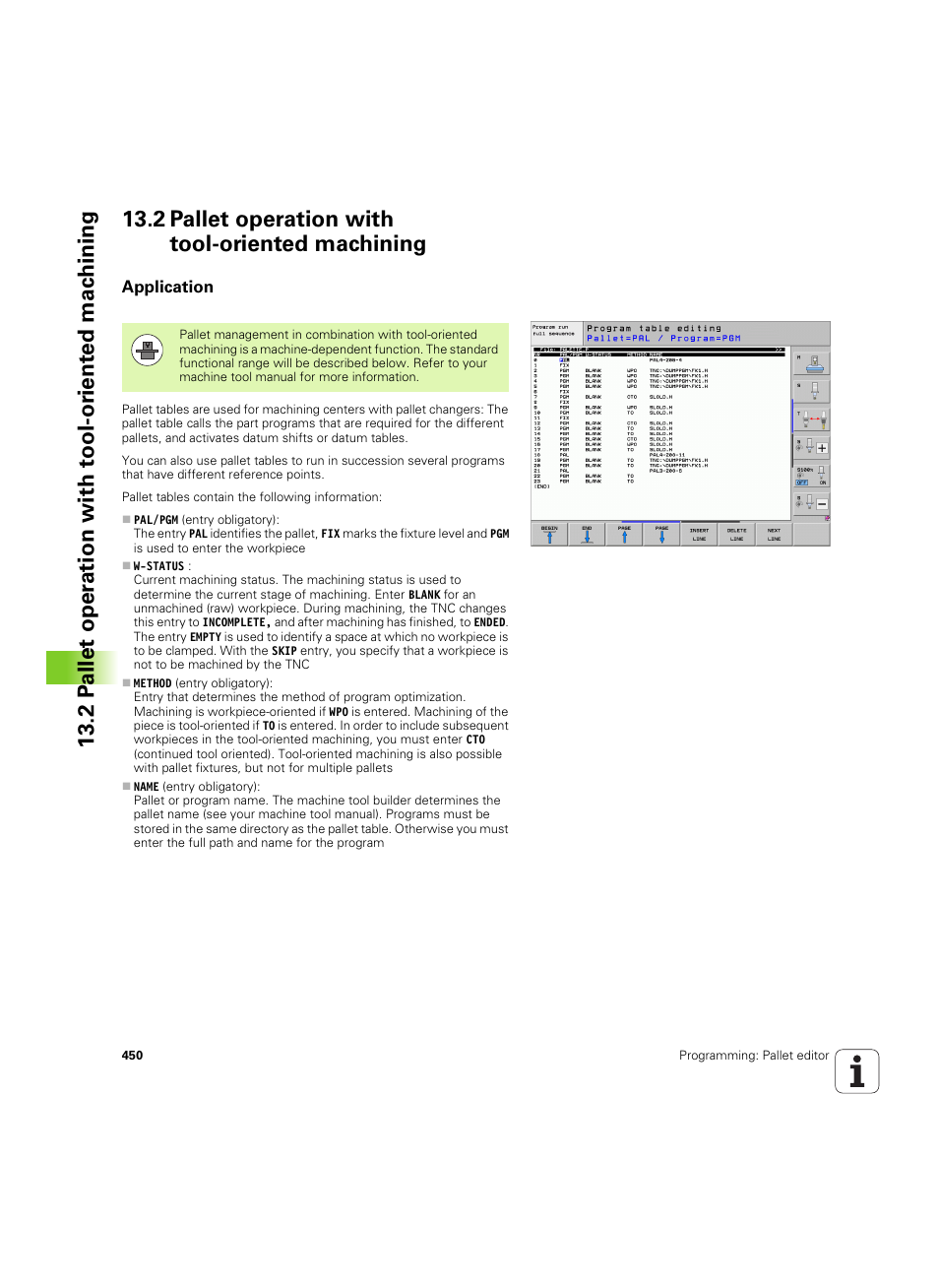 2 pallet operation with tool-oriented machining, Application, Cally (see "pallet operation with | HEIDENHAIN iTNC 530 (34049x-08) ISO programming User Manual | Page 450 / 654