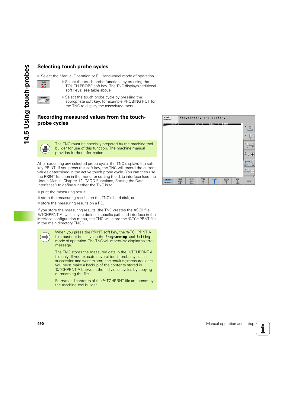 Selecting touch probe cycles, 5 using t o uc h-pr obes | HEIDENHAIN iTNC 530 (34049x-08) ISO programming User Manual | Page 490 / 654