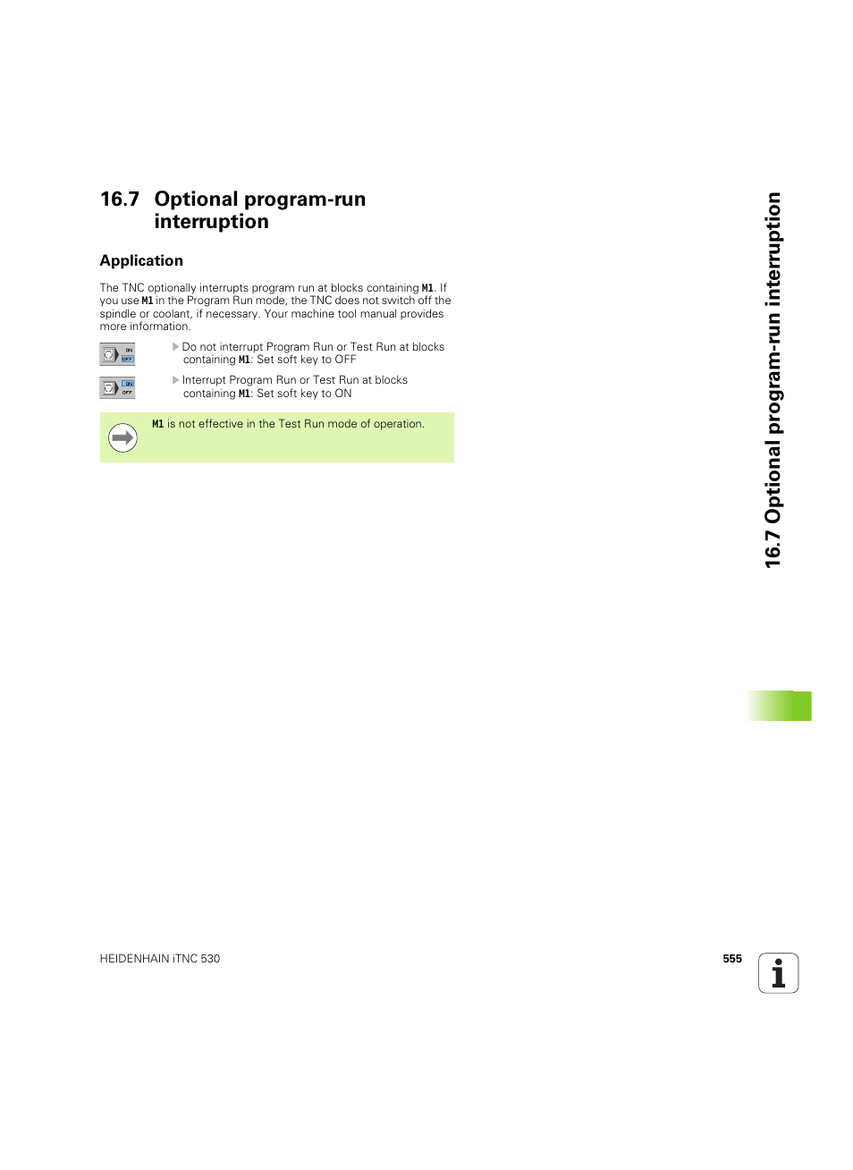 7 optional program-run interruption, Application | HEIDENHAIN iTNC 530 (34049x-08) ISO programming User Manual | Page 555 / 654