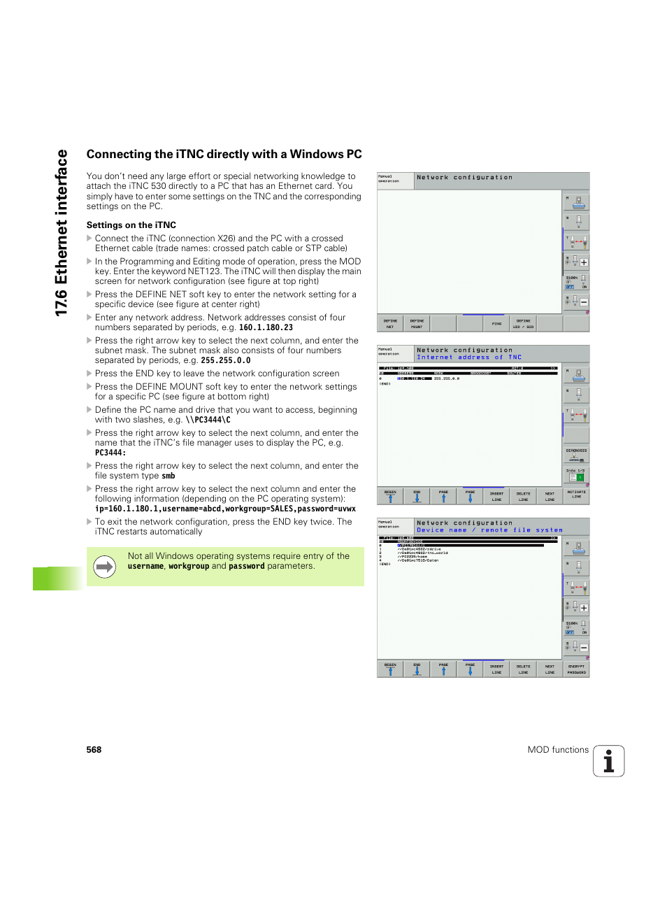 Connecting the itnc directly with a windows pc, 6 ether n et int e rf ace | HEIDENHAIN iTNC 530 (34049x-08) ISO programming User Manual | Page 568 / 654
