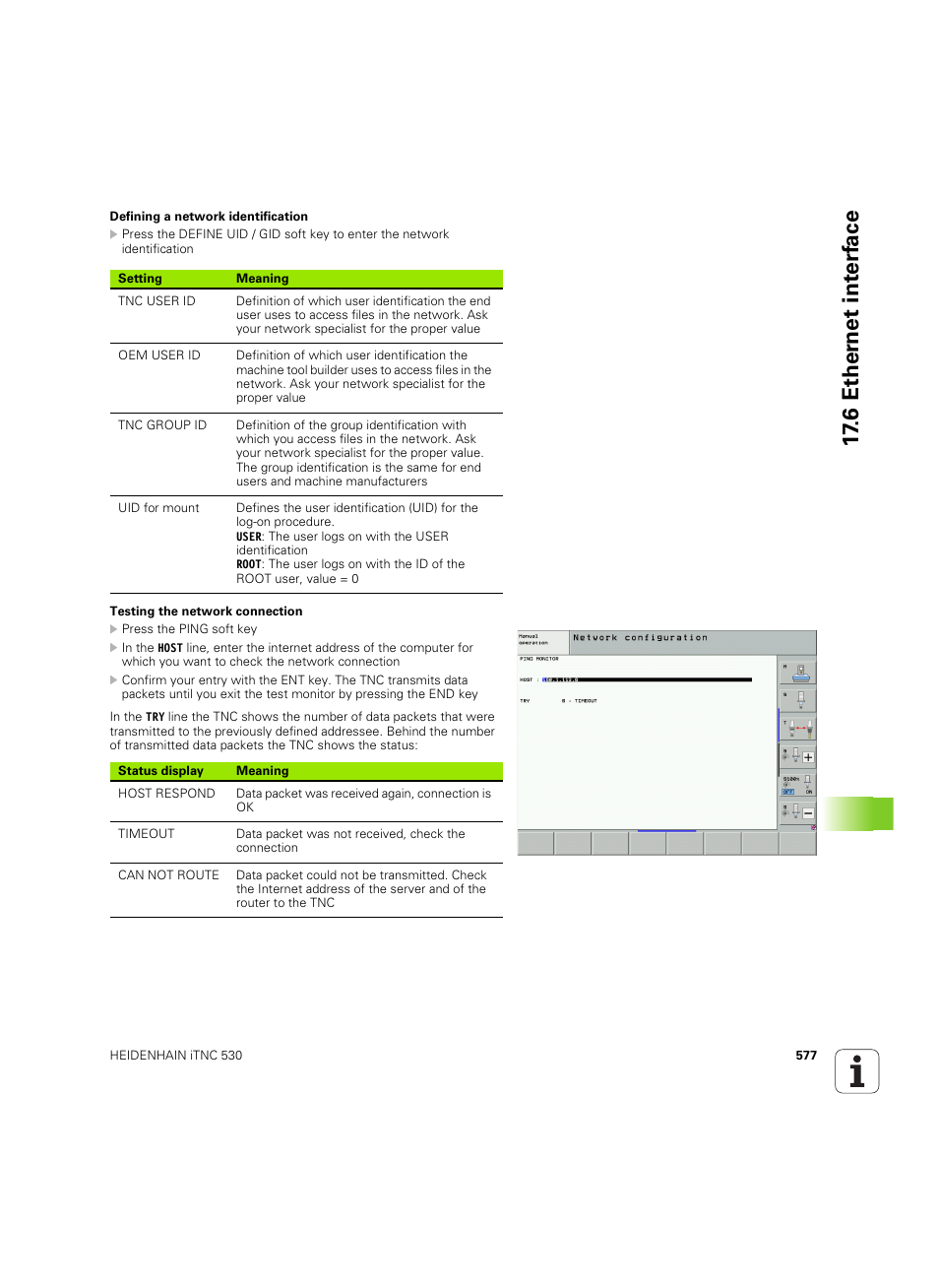 6 ether n et int e rf ace | HEIDENHAIN iTNC 530 (34049x-08) ISO programming User Manual | Page 577 / 654