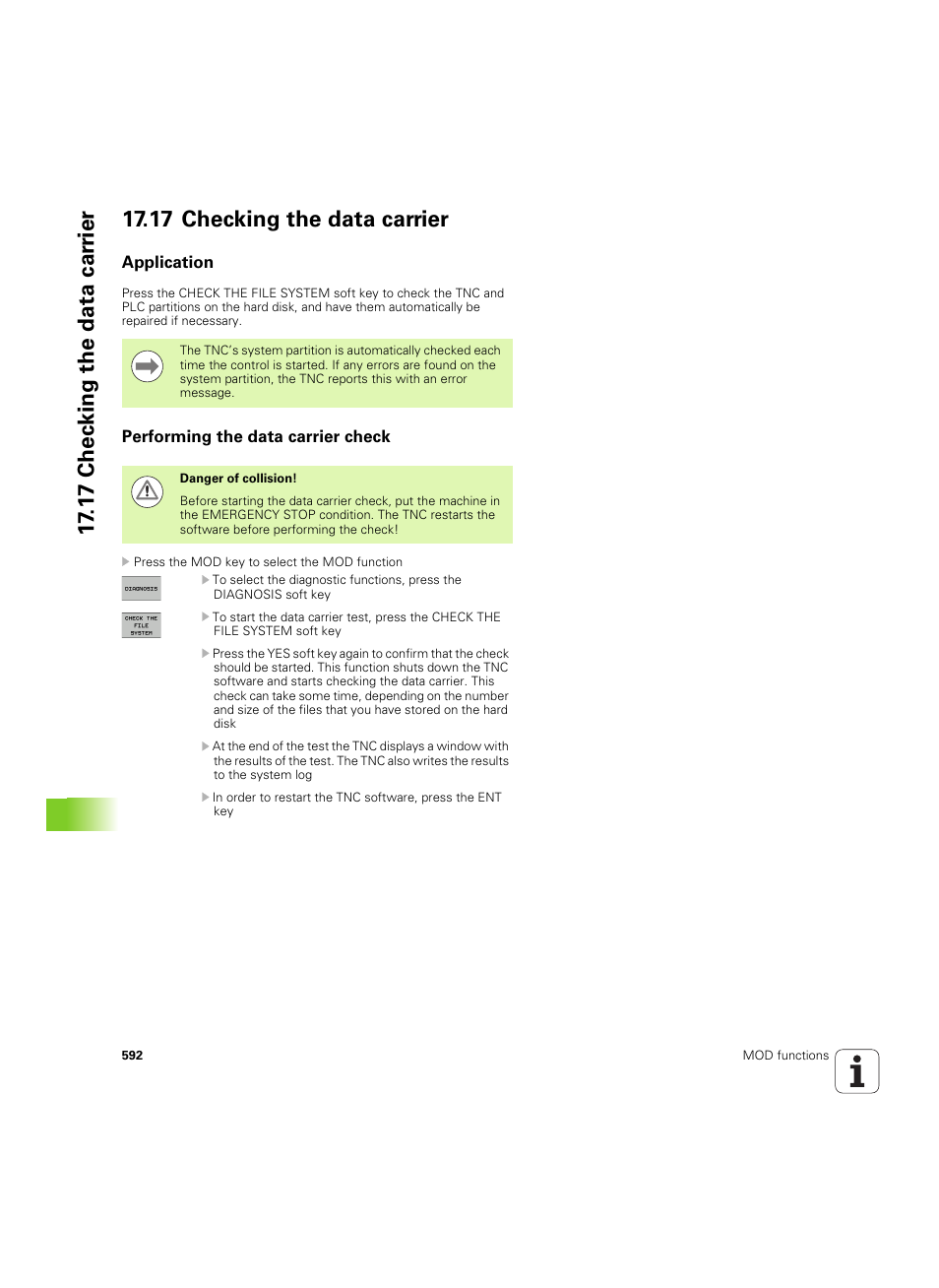 17 checking the data carrier, Application, Performing the data carrier check | See "checking, Application performing the data carrier check | HEIDENHAIN iTNC 530 (34049x-08) ISO programming User Manual | Page 592 / 654