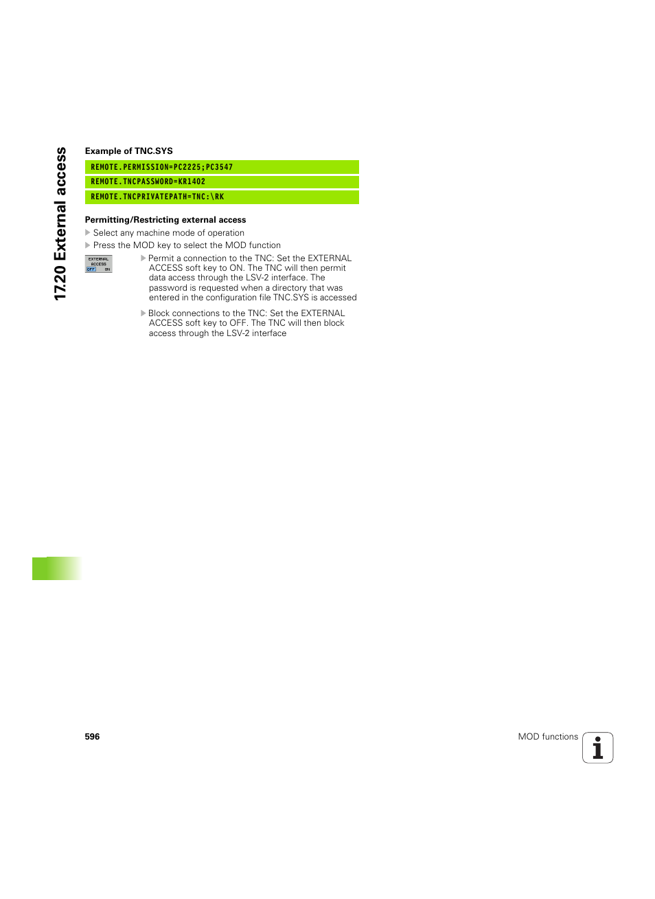 20 ext e rnal access | HEIDENHAIN iTNC 530 (34049x-08) ISO programming User Manual | Page 596 / 654