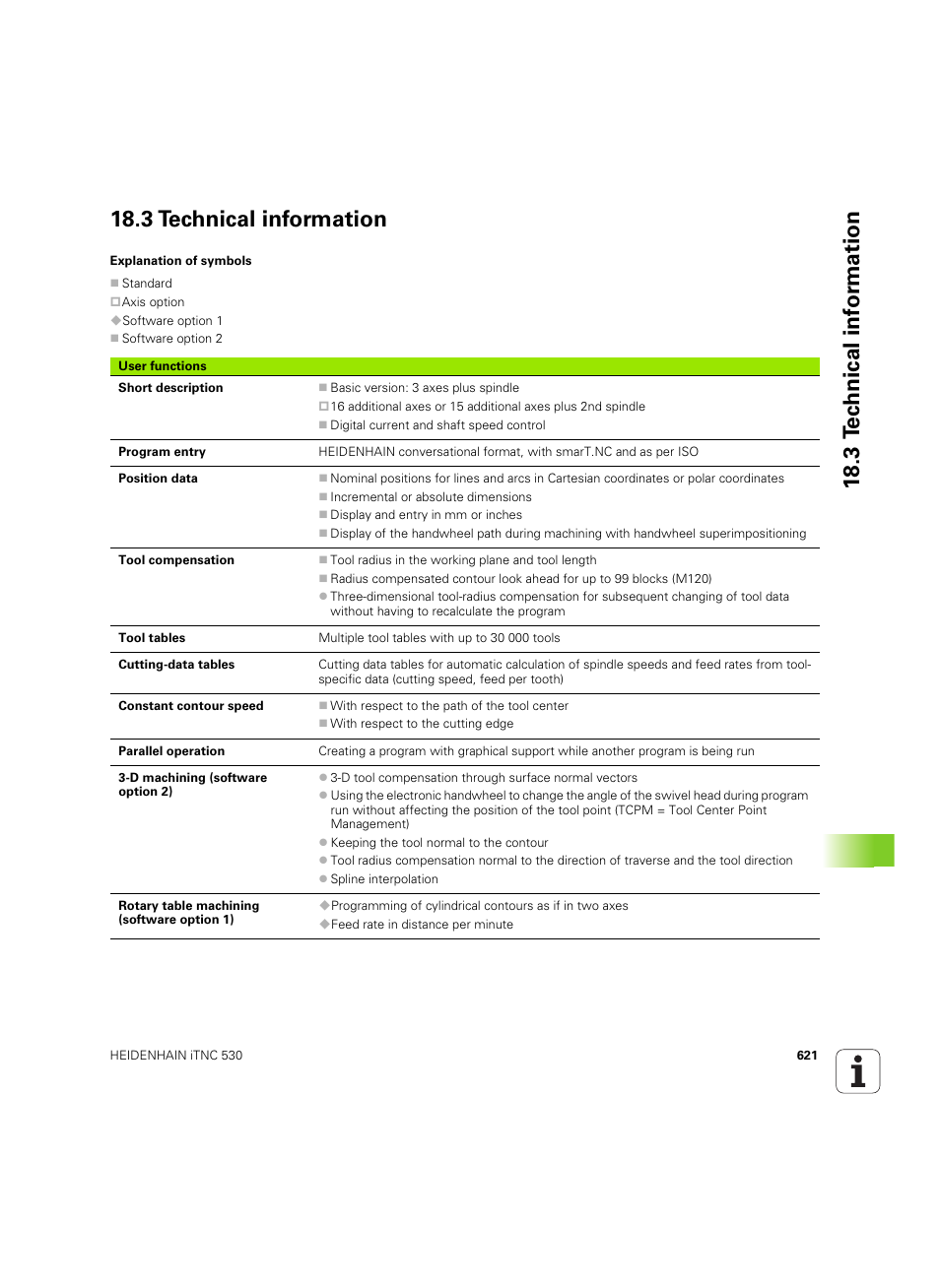 3 technical information | HEIDENHAIN iTNC 530 (34049x-08) ISO programming User Manual | Page 621 / 654