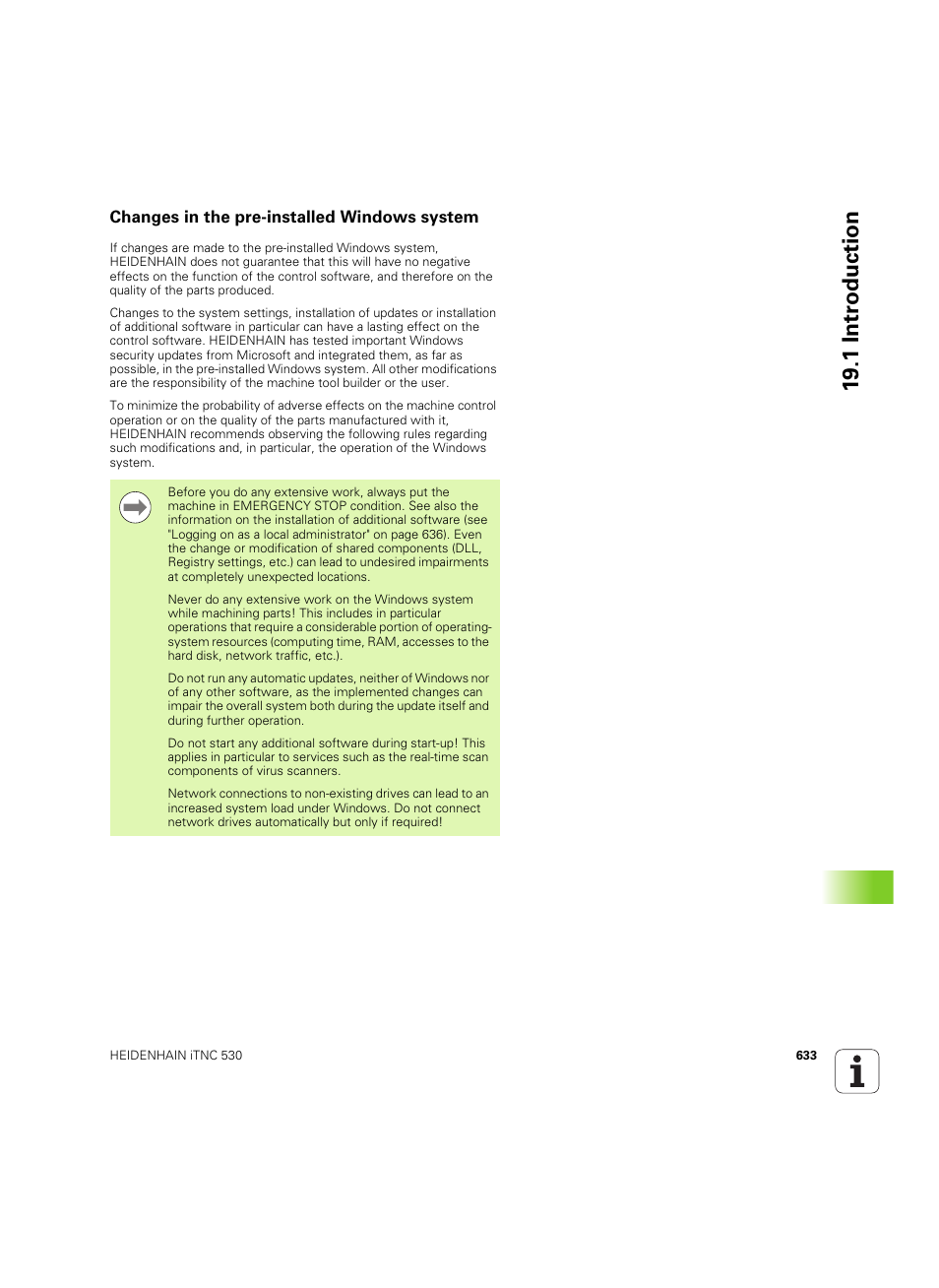 Changes in the pre-installed windows system, 19 .1 intr oduction | HEIDENHAIN iTNC 530 (34049x-08) ISO programming User Manual | Page 633 / 654