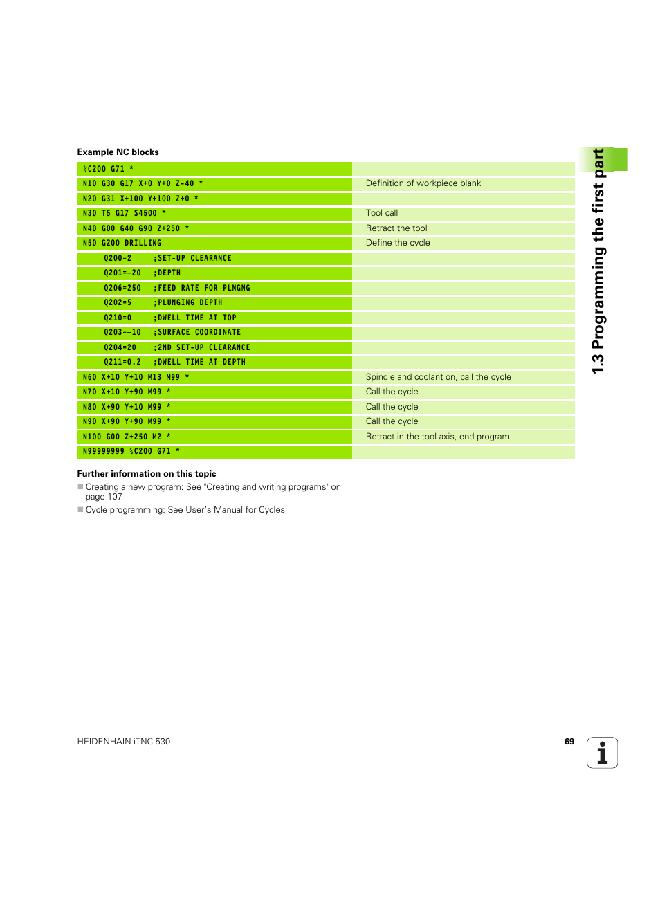 3 pr ogr amming the first par t | HEIDENHAIN iTNC 530 (34049x-08) ISO programming User Manual | Page 69 / 654