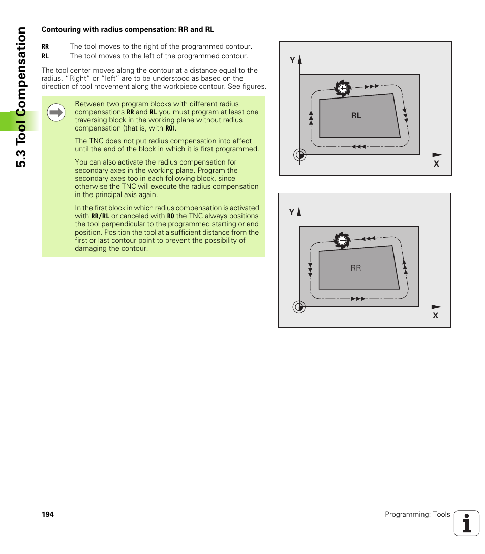 3 t ool compensation | HEIDENHAIN iTNC 530 (606 42x-01) User Manual | Page 194 / 693
