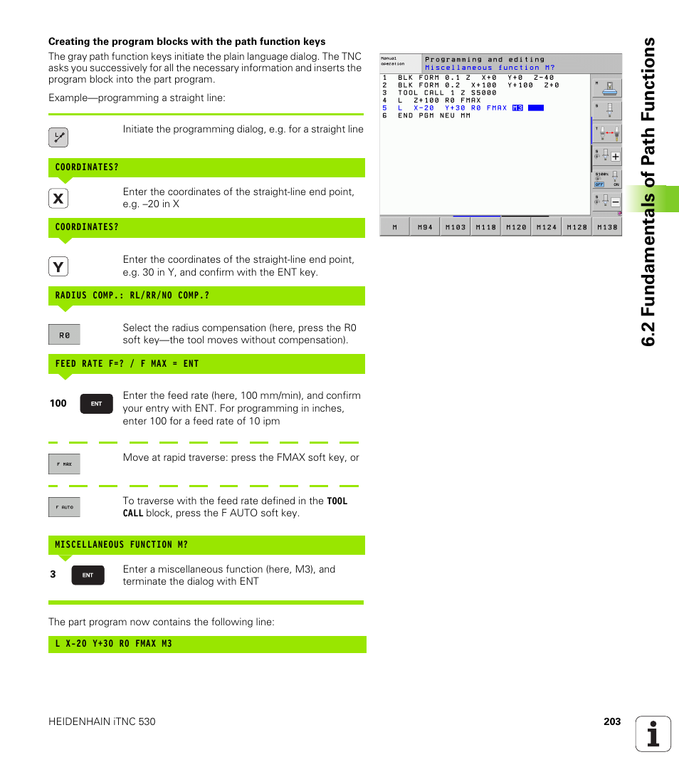 2 f undamentals of p a th f unctions | HEIDENHAIN iTNC 530 (606 42x-01) User Manual | Page 203 / 693