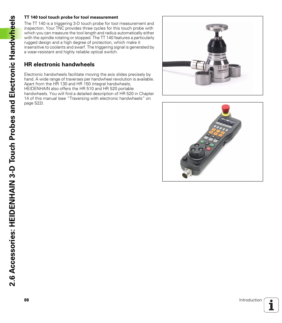 Hr electronic handwheels | HEIDENHAIN iTNC 530 (606 42x-01) User Manual | Page 88 / 693