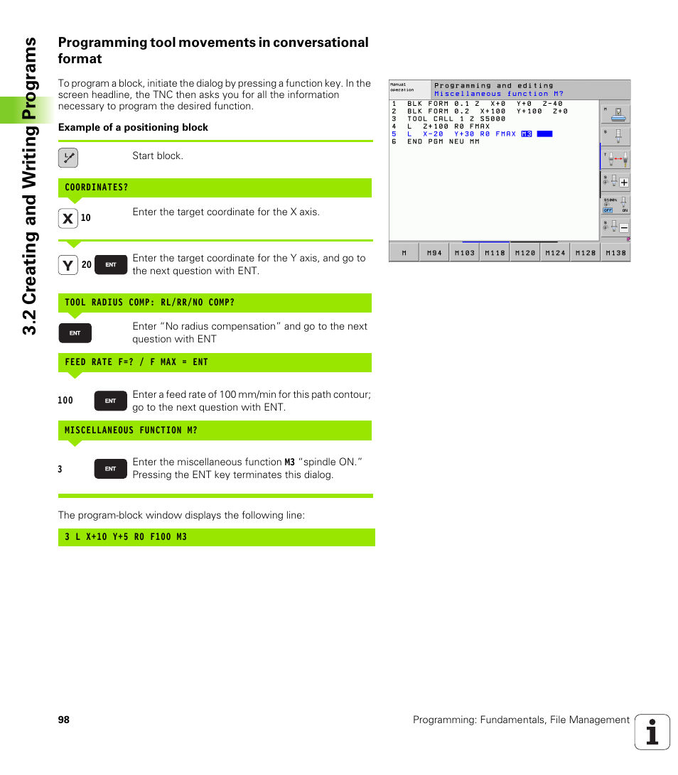 2 cr eating and w riting pr ogr a ms | HEIDENHAIN iTNC 530 (606 42x-01) User Manual | Page 98 / 693