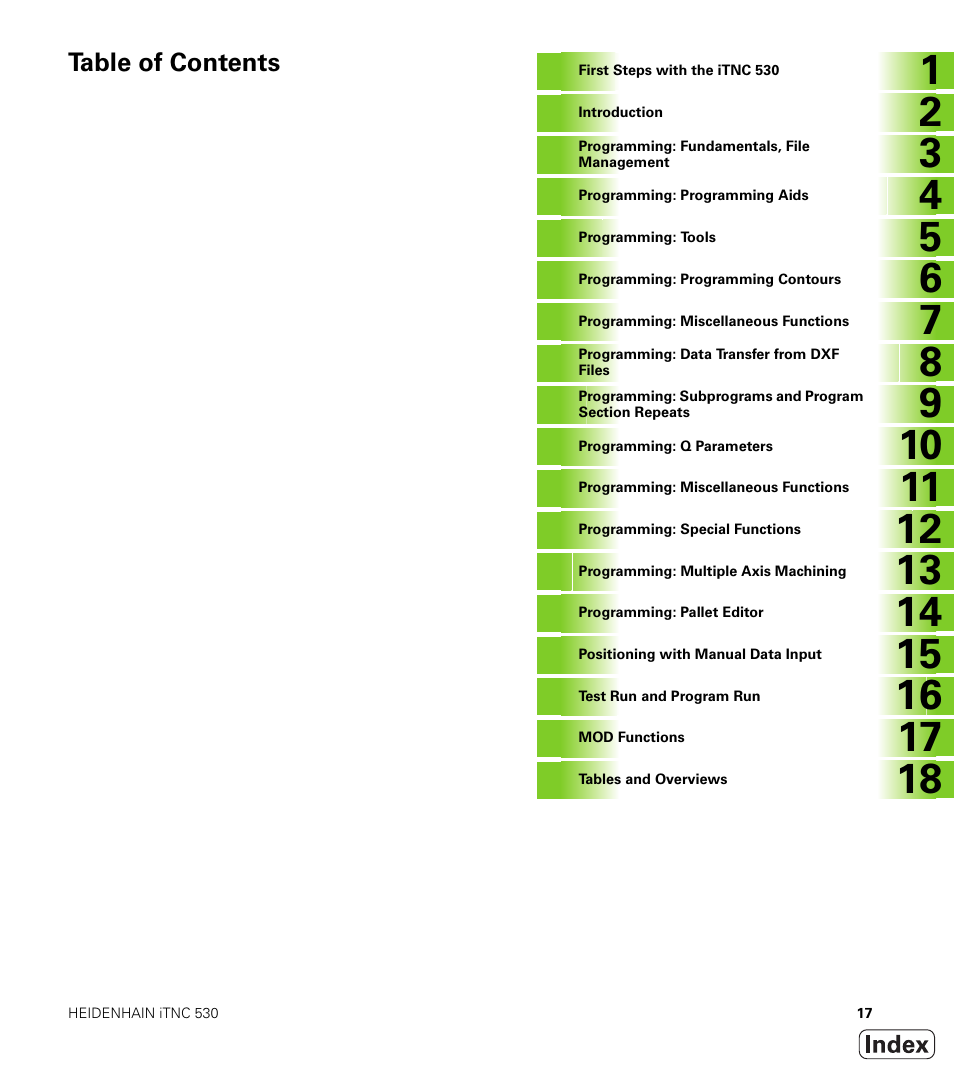HEIDENHAIN iTNC 530 (606 42x-01) ISO programming User Manual | Page 17 / 618
