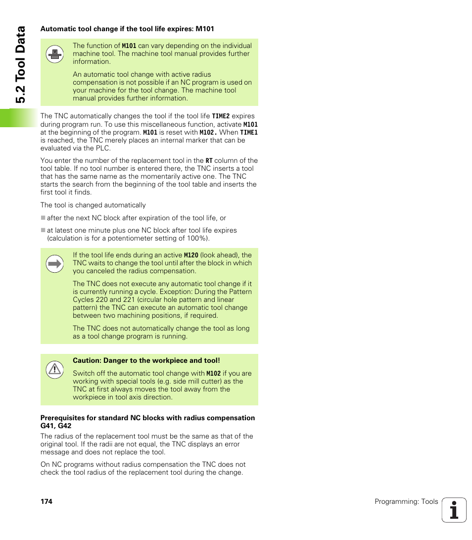 2 t ool d a ta | HEIDENHAIN iTNC 530 (606 42x-01) ISO programming User Manual | Page 174 / 618