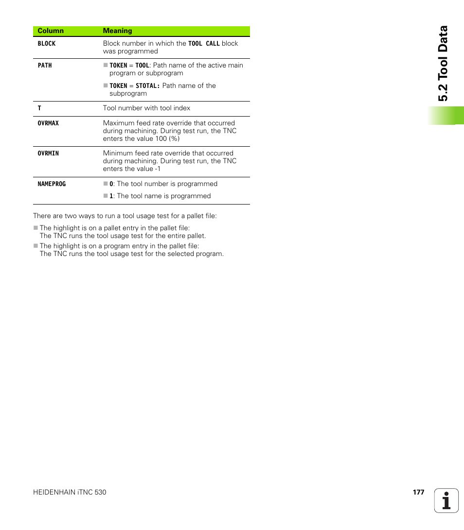 2 t ool d a ta | HEIDENHAIN iTNC 530 (606 42x-01) ISO programming User Manual | Page 177 / 618