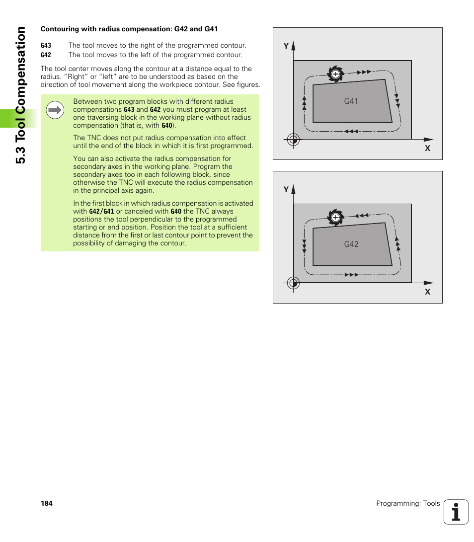3 t ool compensation | HEIDENHAIN iTNC 530 (606 42x-01) ISO programming User Manual | Page 184 / 618