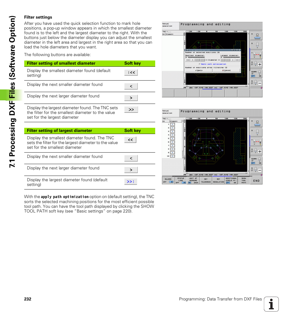 1 pr ocessing dxf files (sof tw ar e option) | HEIDENHAIN iTNC 530 (606 42x-01) ISO programming User Manual | Page 232 / 618