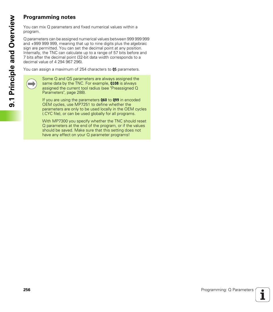 Programming notes, 1 pr inciple and ov erview | HEIDENHAIN iTNC 530 (606 42x-01) ISO programming User Manual | Page 256 / 618