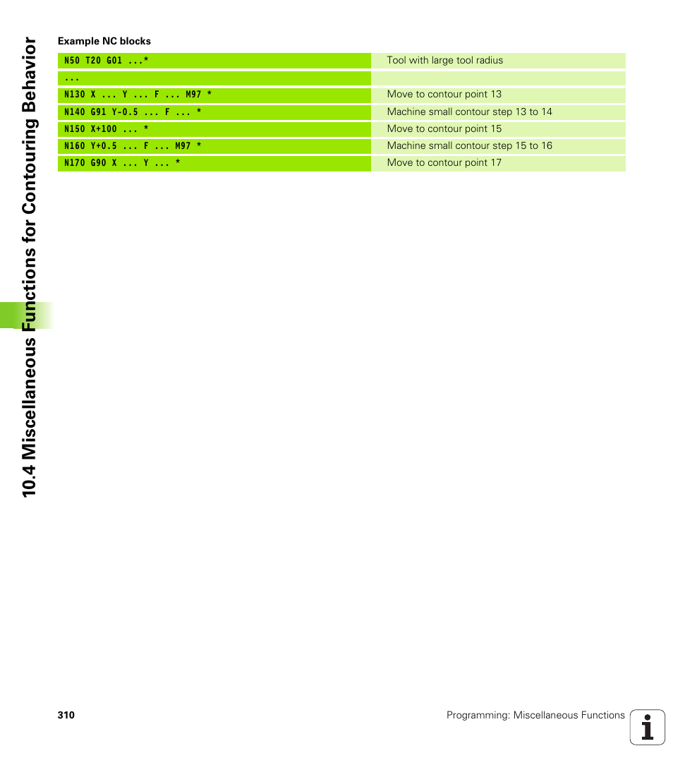 HEIDENHAIN iTNC 530 (606 42x-01) ISO programming User Manual | Page 310 / 618