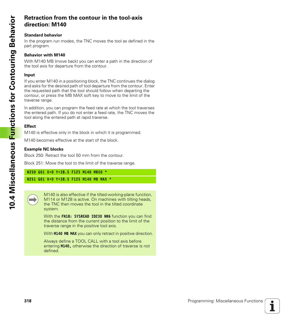 HEIDENHAIN iTNC 530 (606 42x-01) ISO programming User Manual | Page 318 / 618