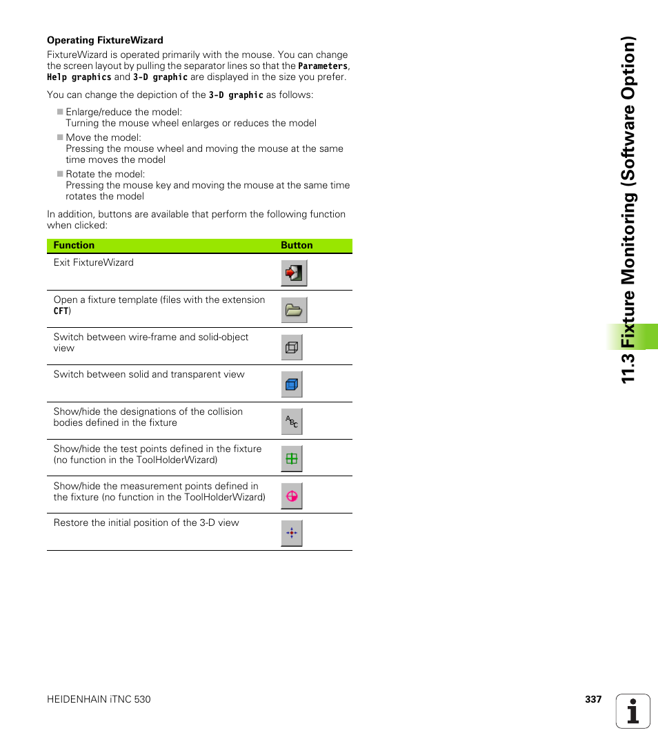 3 fixt ur e monit o ri ng (sof tw ar e option) | HEIDENHAIN iTNC 530 (606 42x-01) ISO programming User Manual | Page 337 / 618