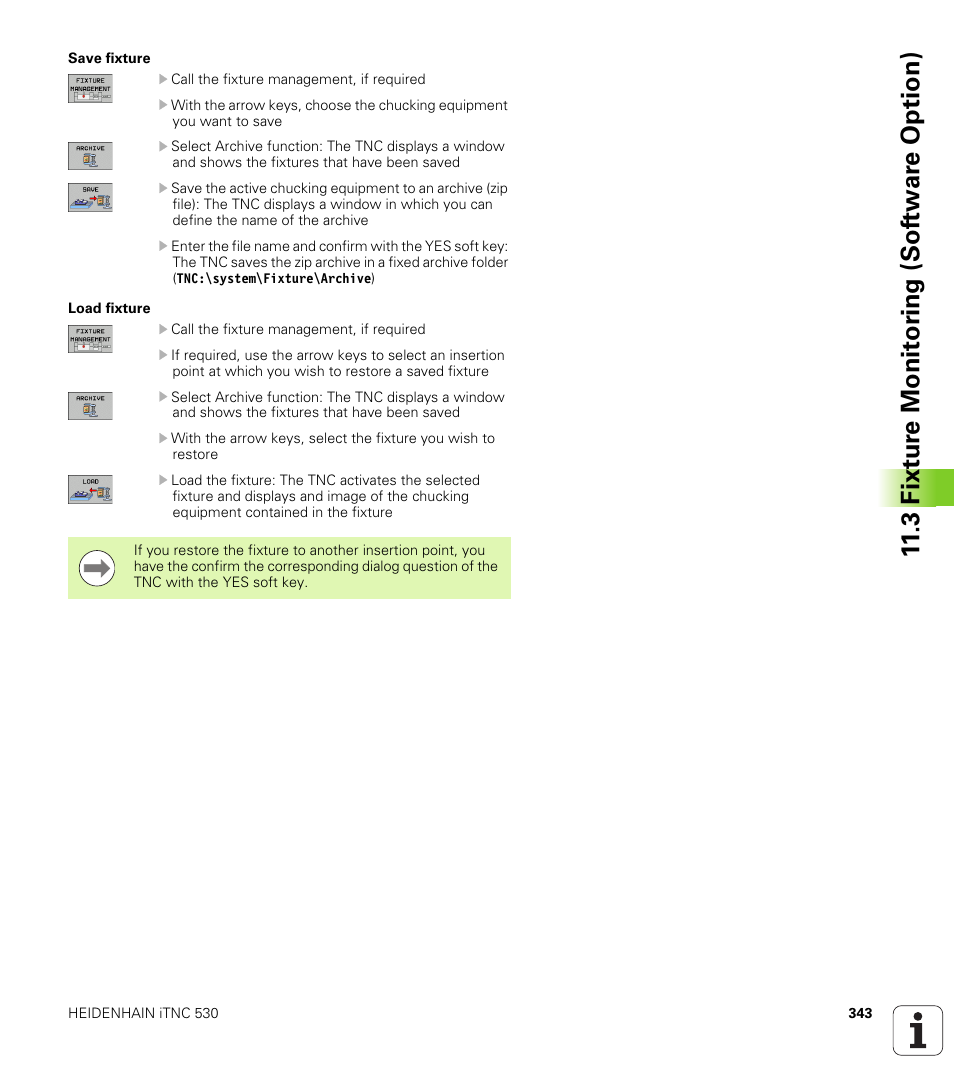 3 fixt ur e monit o ri ng (sof tw ar e option) | HEIDENHAIN iTNC 530 (606 42x-01) ISO programming User Manual | Page 343 / 618