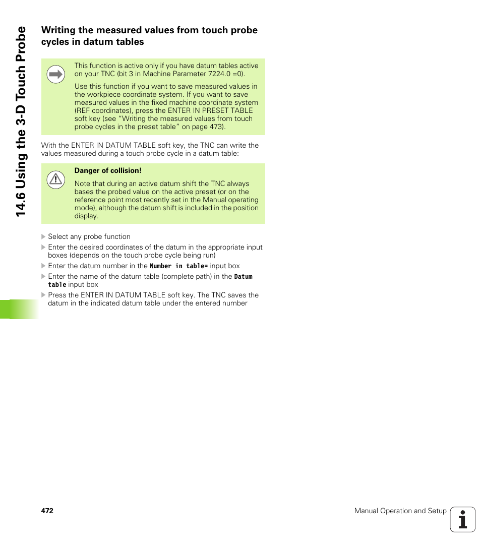 6 using the 3-d t o uc h pr obe | HEIDENHAIN iTNC 530 (606 42x-01) ISO programming User Manual | Page 472 / 618