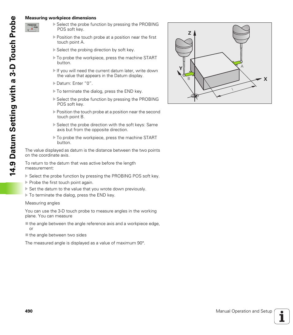 9 d a tu m set ting with a 3-d t o uc h pr obe | HEIDENHAIN iTNC 530 (606 42x-01) ISO programming User Manual | Page 490 / 618