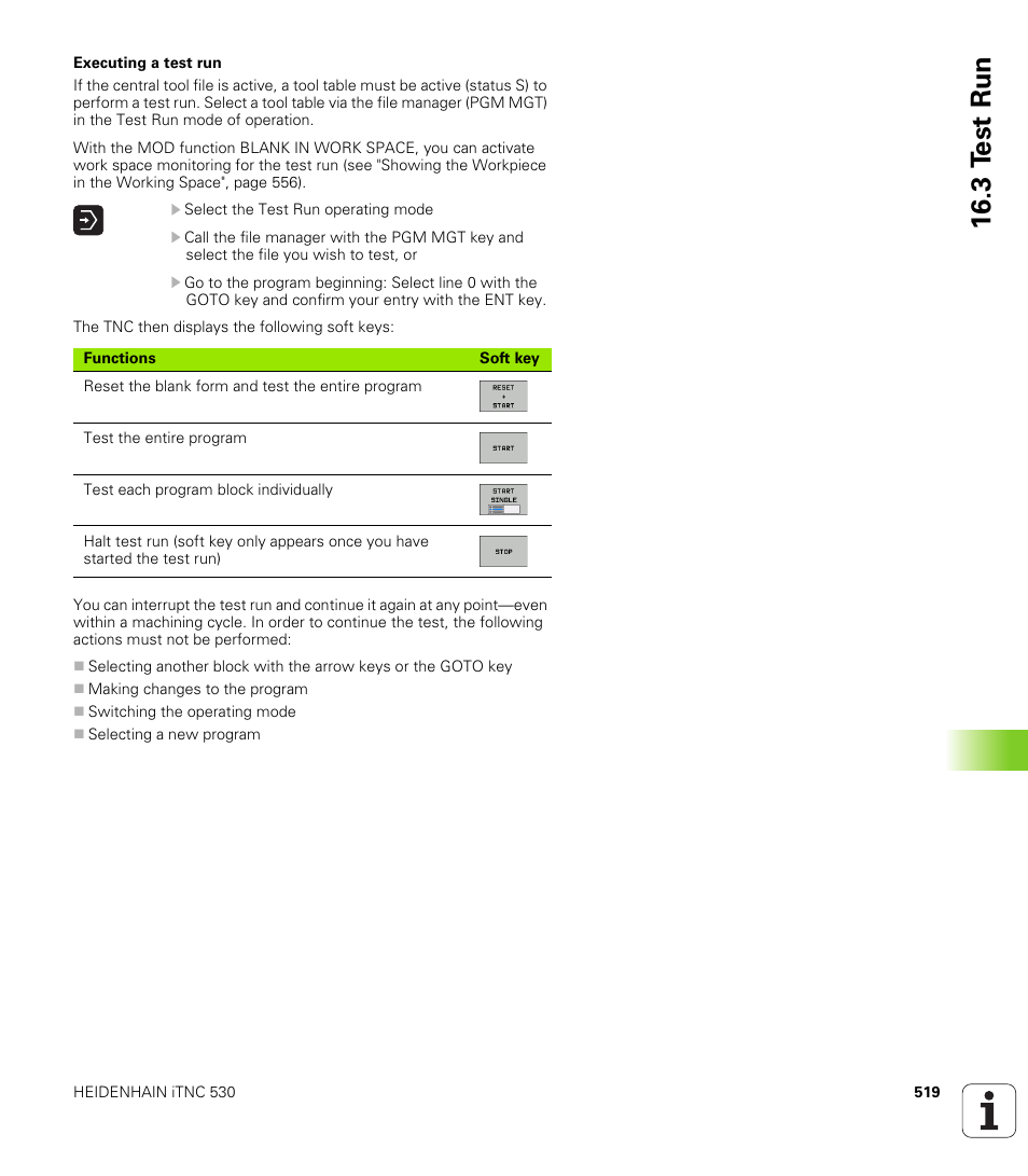 3 t e st run | HEIDENHAIN iTNC 530 (606 42x-01) ISO programming User Manual | Page 519 / 618