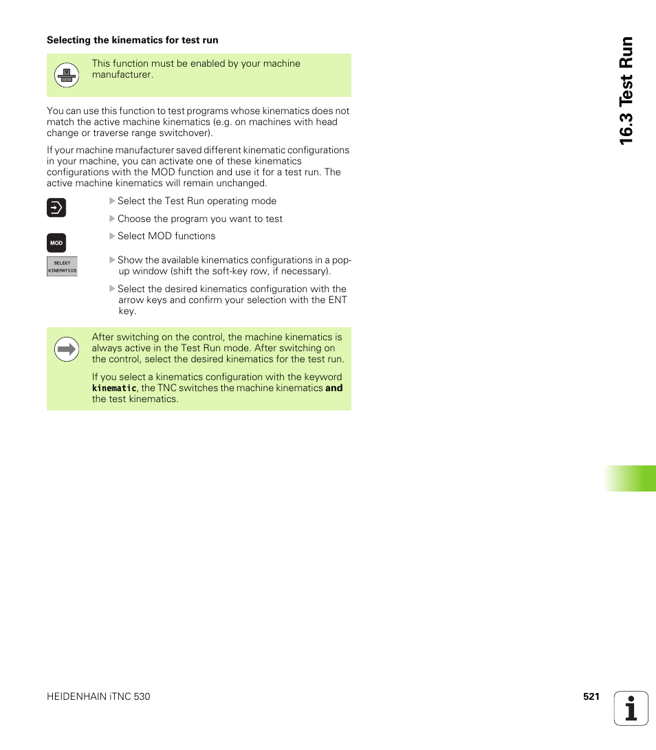 3 t e st run | HEIDENHAIN iTNC 530 (606 42x-01) ISO programming User Manual | Page 521 / 618