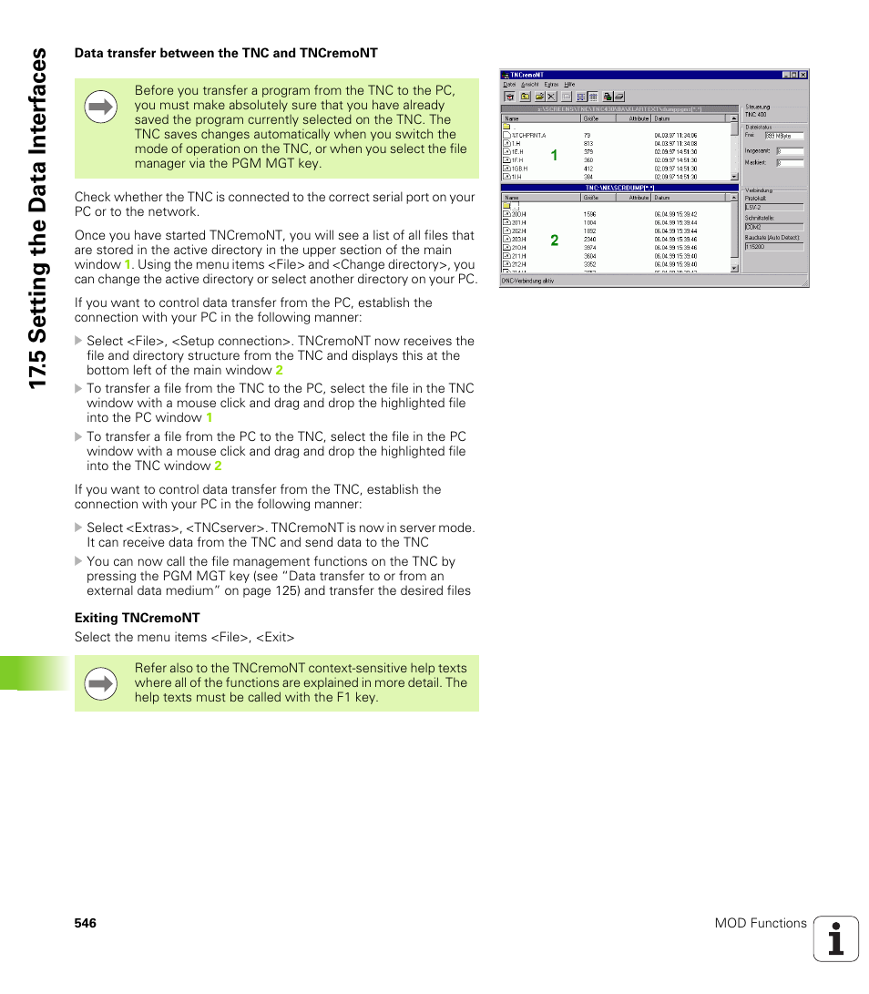 5 set ting the d a ta int e rf aces | HEIDENHAIN iTNC 530 (606 42x-01) ISO programming User Manual | Page 546 / 618