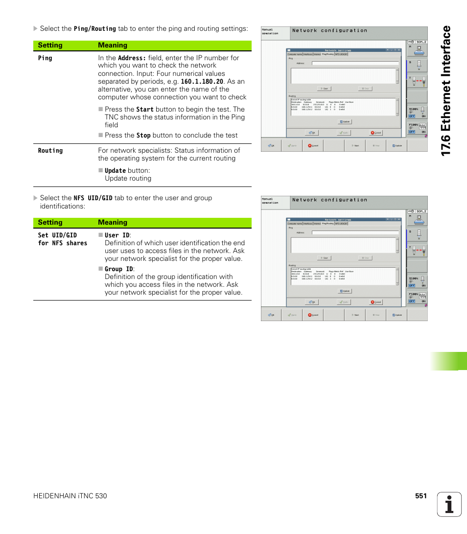 6 ether n et int e rf ace | HEIDENHAIN iTNC 530 (606 42x-01) ISO programming User Manual | Page 551 / 618