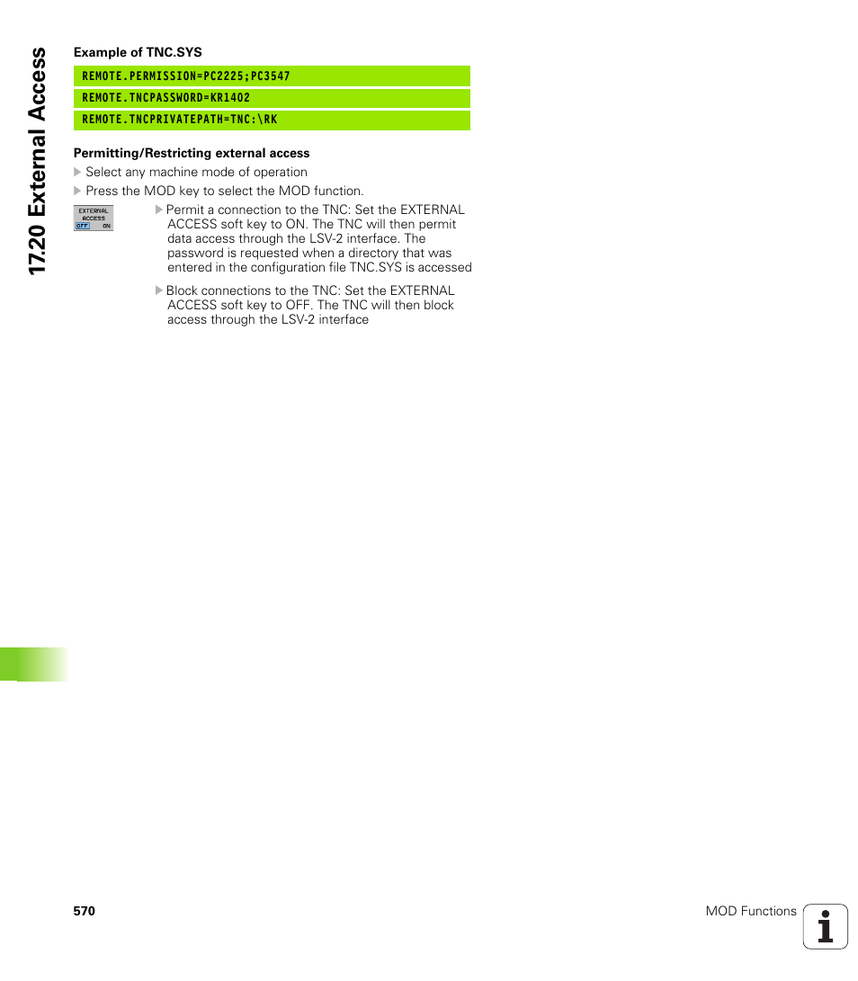 20 ext e rn al a ccess | HEIDENHAIN iTNC 530 (606 42x-01) ISO programming User Manual | Page 570 / 618