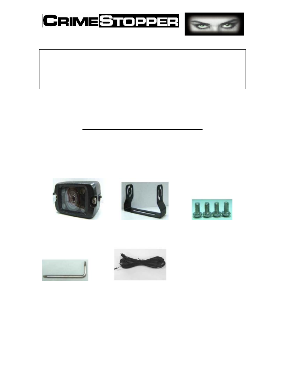 Package contents | Crimestopper Security Products SV-6600 I/R User Manual | Page 2 / 6