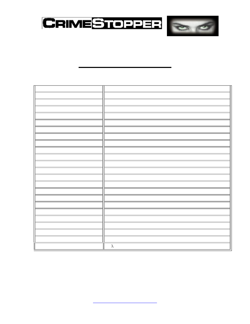 Technical specifications | Crimestopper Security Products SV-6600 I/R User Manual | Page 6 / 6