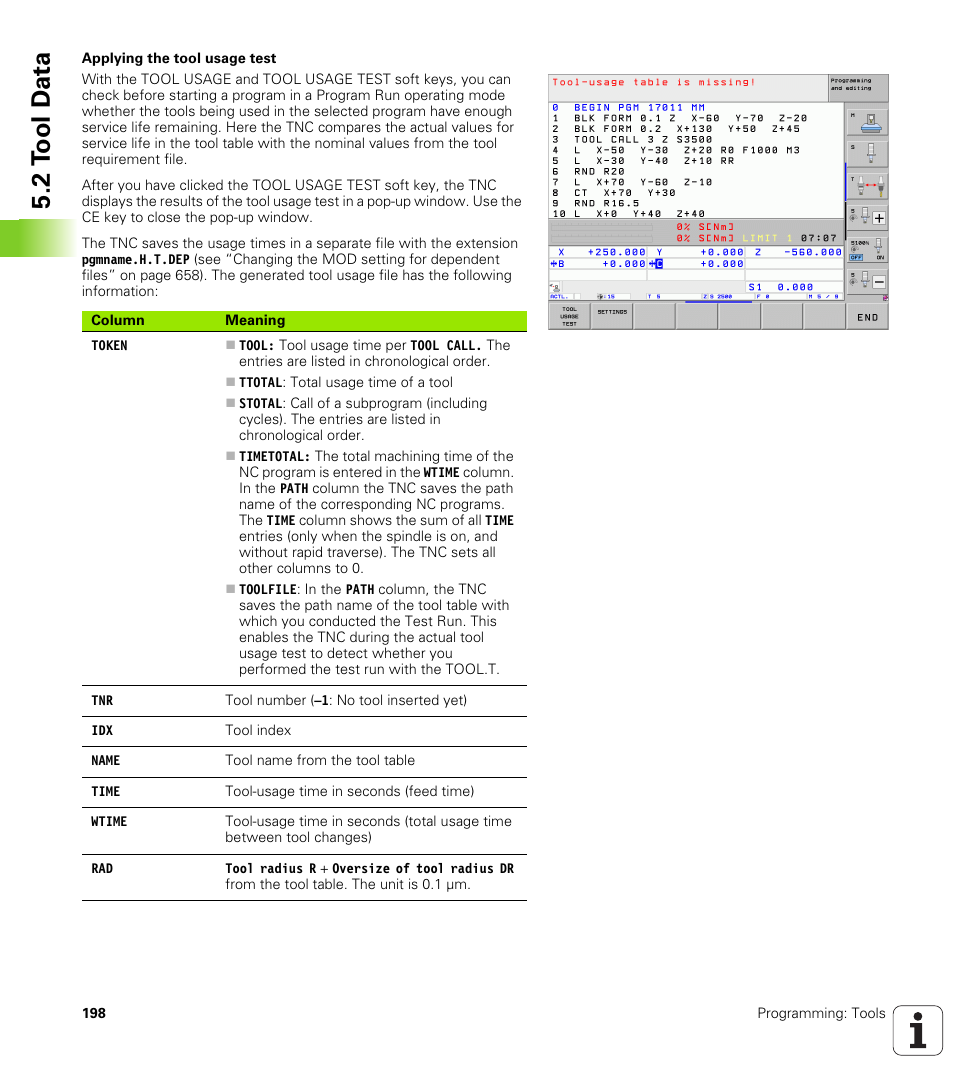 2 t ool d a ta | HEIDENHAIN iTNC 530 (606 42x-02) User Manual | Page 198 / 725