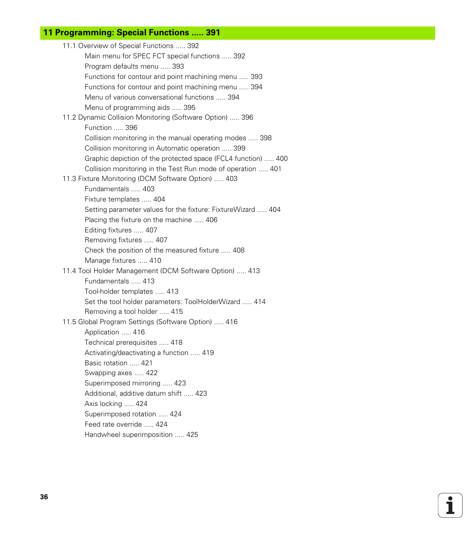 11 programming: special functions | HEIDENHAIN iTNC 530 (606 42x-02) User Manual | Page 36 / 725