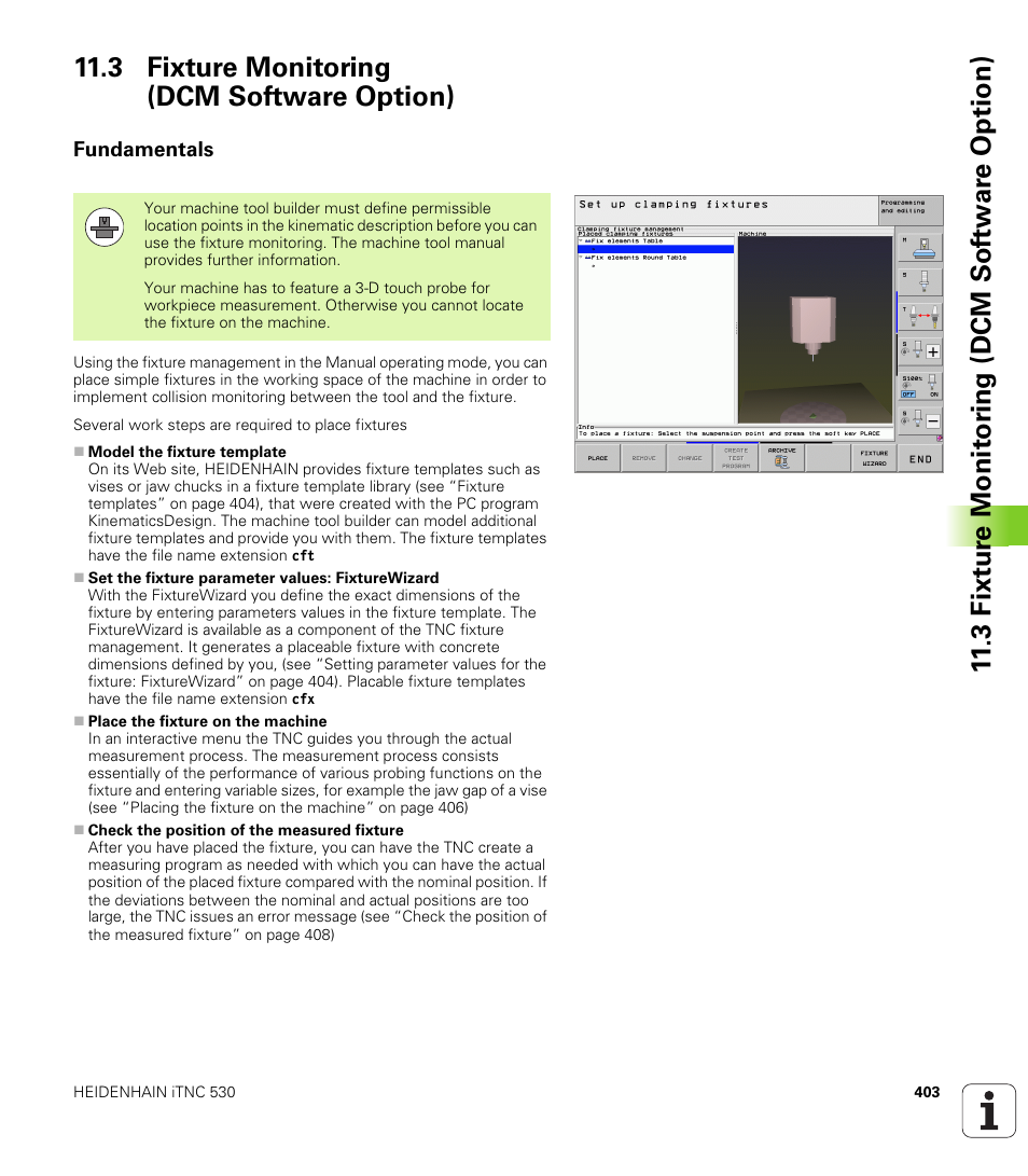 3 fixture monitoring (dcm software option), Fundamentals | HEIDENHAIN iTNC 530 (606 42x-02) User Manual | Page 403 / 725