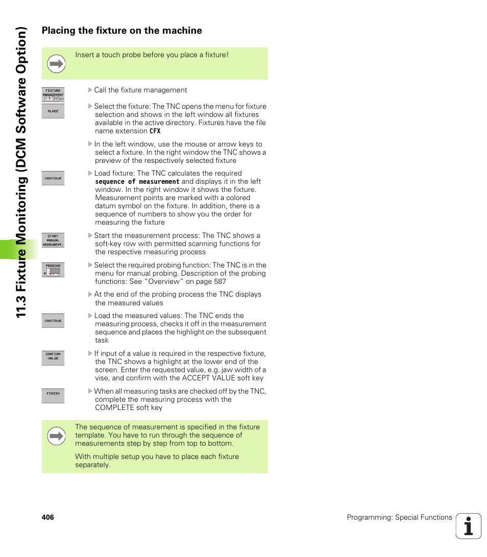 Placing the fixture on the machine, 3 fixt ur e monit o ri ng (dcm sof tw a re option) | HEIDENHAIN iTNC 530 (606 42x-02) User Manual | Page 406 / 725
