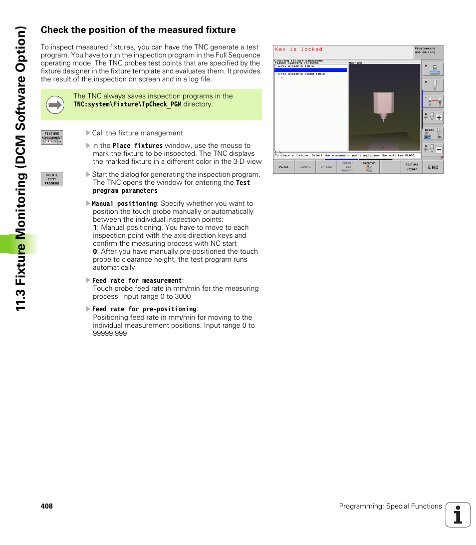 Check the position of the measured fixture, 3 fixt ur e monit o ri ng (dcm sof tw a re option) | HEIDENHAIN iTNC 530 (606 42x-02) User Manual | Page 408 / 725