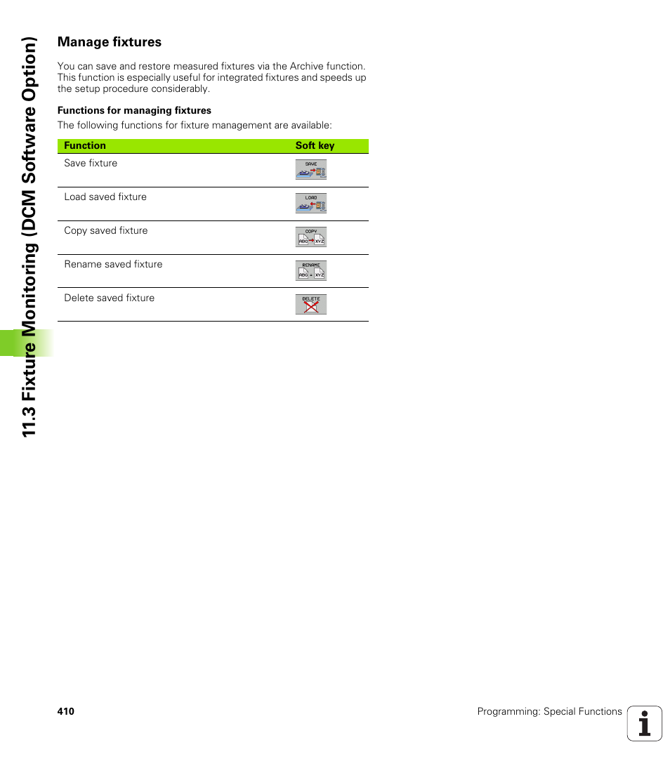 Manage fixtures, 3 fixt ur e monit o ri ng (dcm sof tw a re option) | HEIDENHAIN iTNC 530 (606 42x-02) User Manual | Page 410 / 725