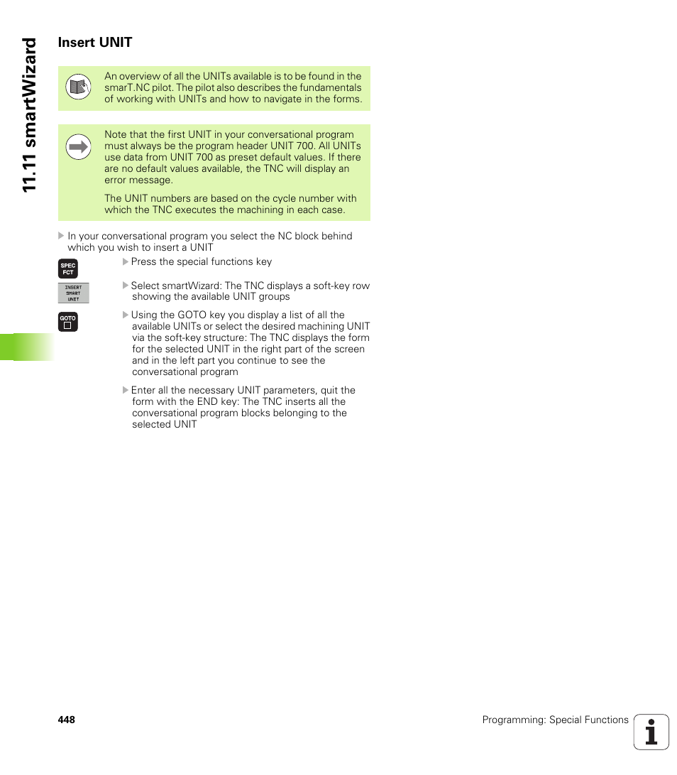 Insert unit, 1 1 smar twizar d | HEIDENHAIN iTNC 530 (606 42x-02) User Manual | Page 448 / 725
