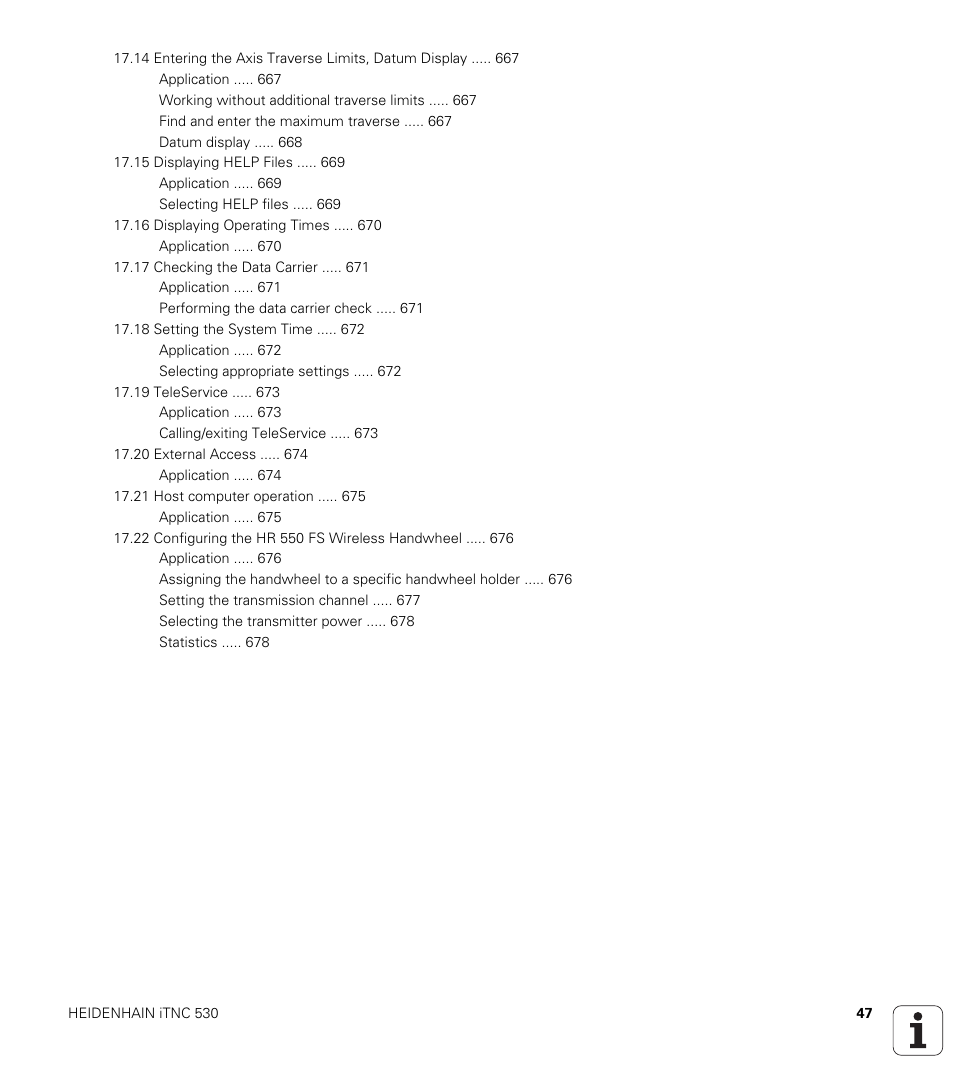HEIDENHAIN iTNC 530 (606 42x-02) User Manual | Page 47 / 725