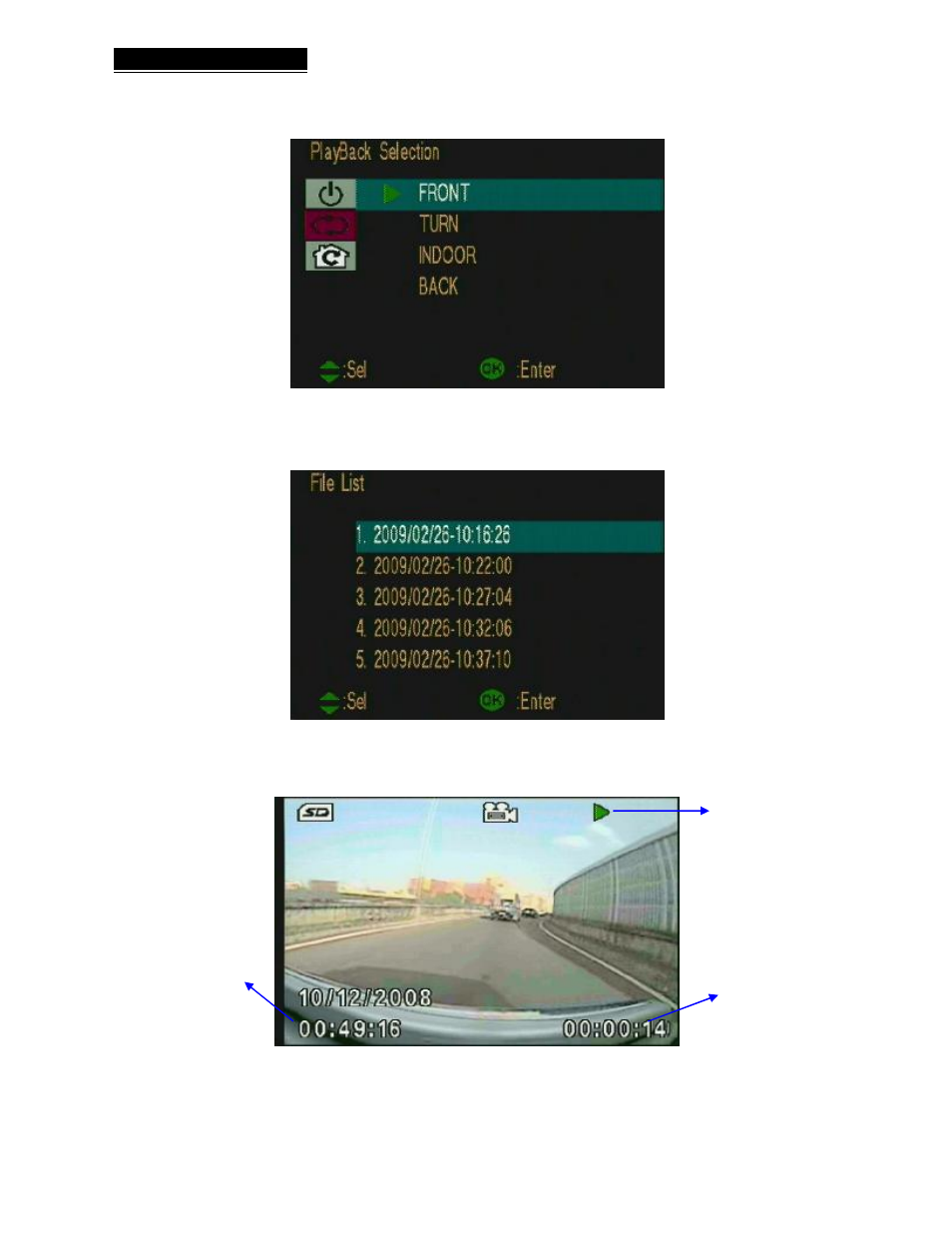 Play back selection | Crimestopper Security Products DVR User Manual | Page 10 / 12