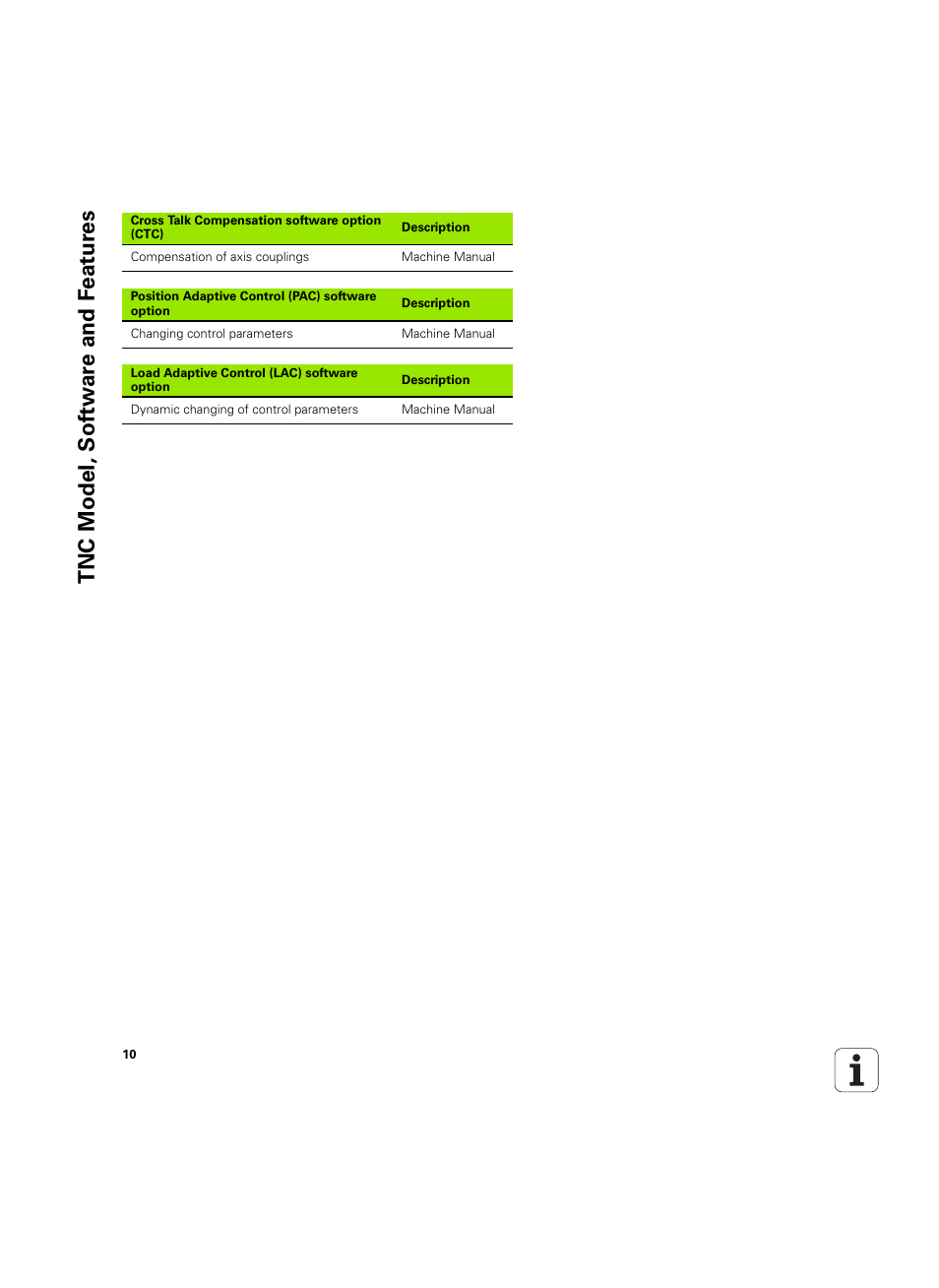 Tnc model, sof tw a re and f eat ur es | HEIDENHAIN iTNC 530 (606 42x-02) ISO programming User Manual | Page 10 / 648