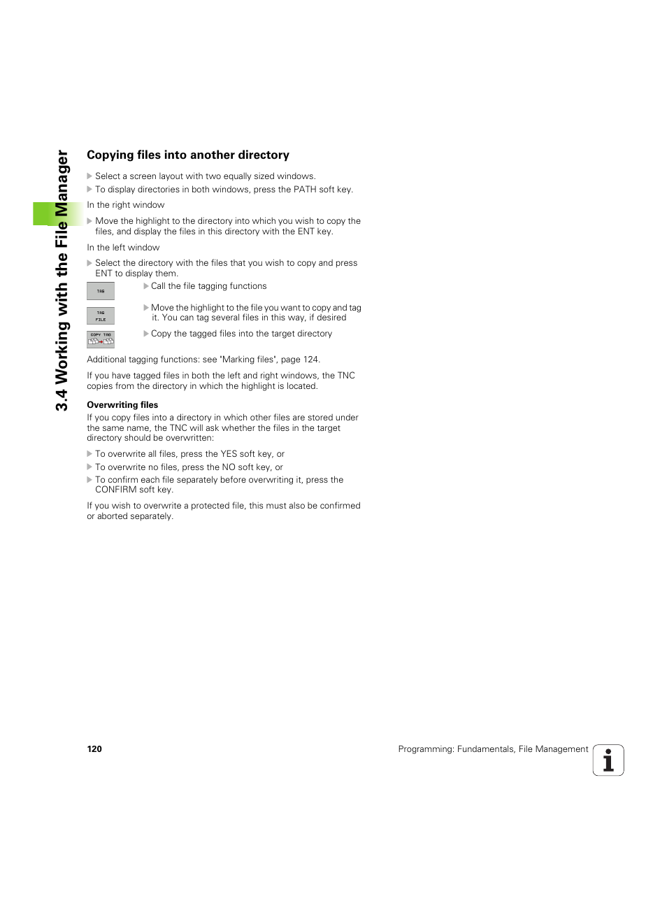 Copying files into another directory, 4 w o rk ing with the file manag e r | HEIDENHAIN iTNC 530 (606 42x-02) ISO programming User Manual | Page 120 / 648