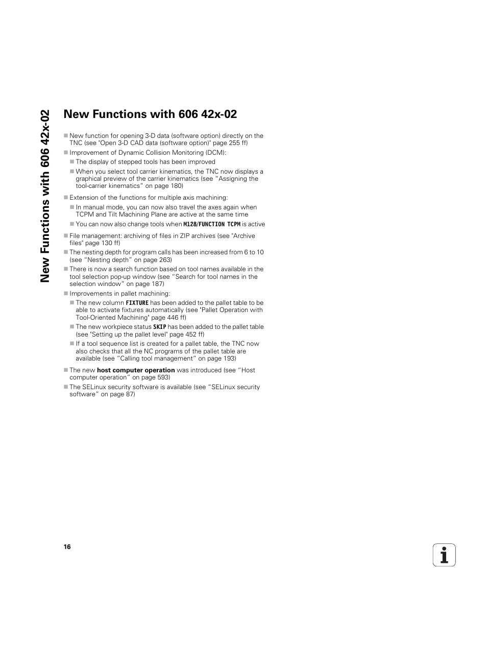 New functions with 606 42x-02 | HEIDENHAIN iTNC 530 (606 42x-02) ISO programming User Manual | Page 16 / 648