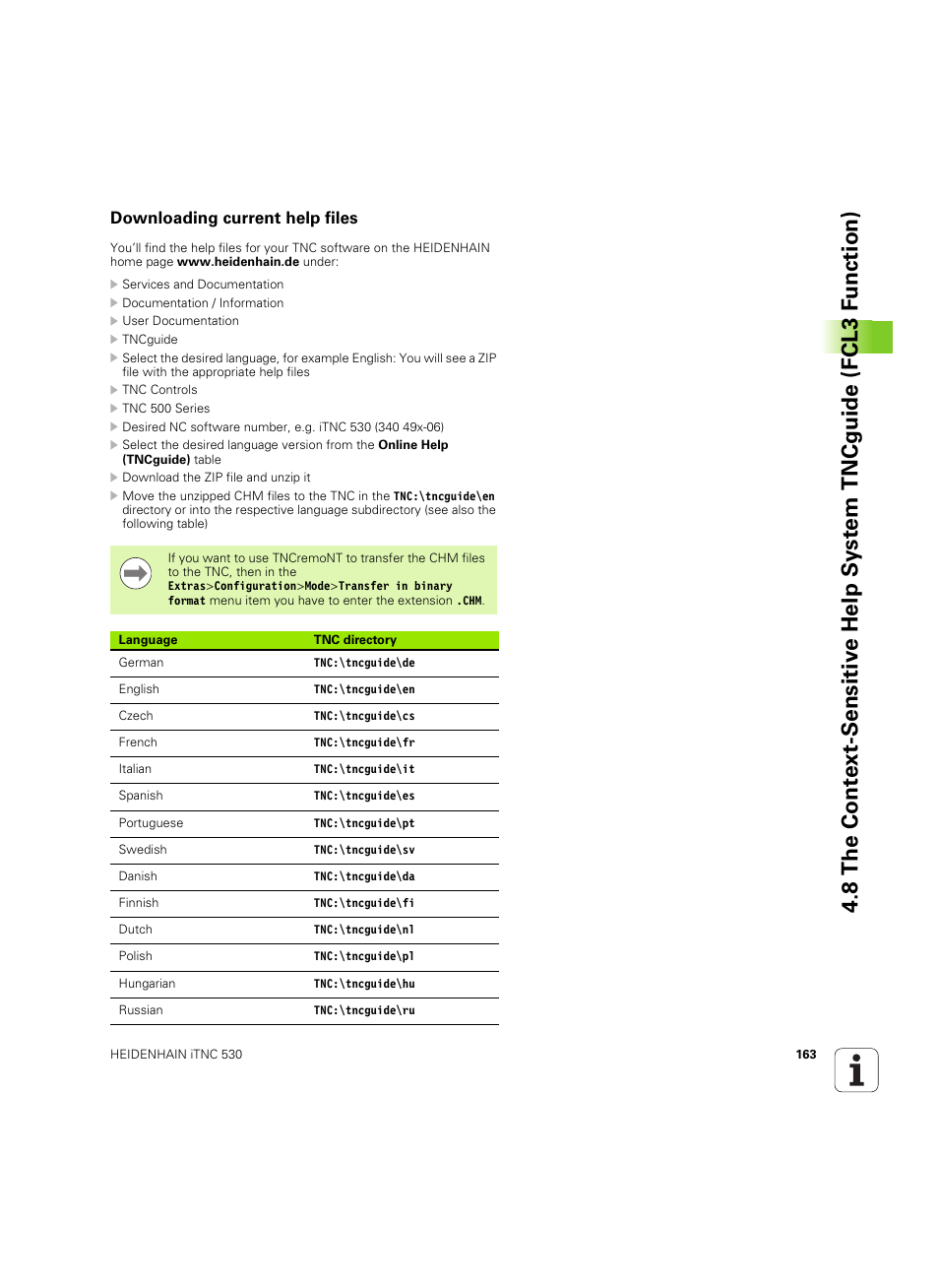 Downloading current help files | HEIDENHAIN iTNC 530 (606 42x-02) ISO programming User Manual | Page 163 / 648