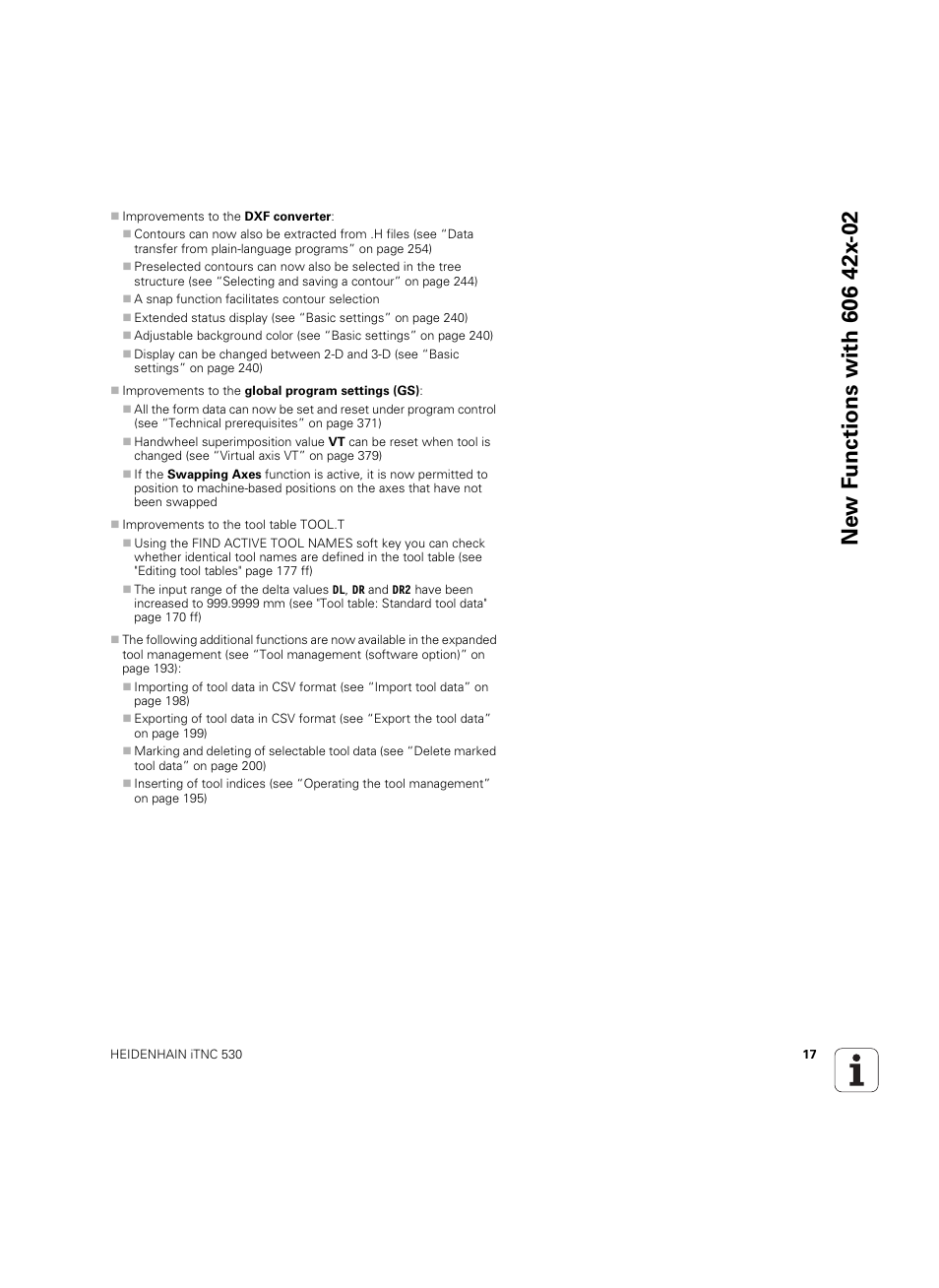 HEIDENHAIN iTNC 530 (606 42x-02) ISO programming User Manual | Page 17 / 648